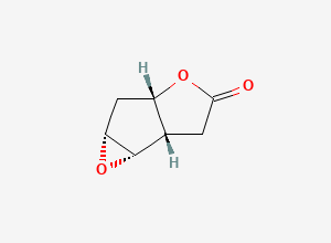 Two-dimensional chemical structure of rel-(1aR,2aS,5aS,5bS)-Hexahydro-4H-oxireno[2',3':3,4]cyclopenta[1,2-b]furan-4-one