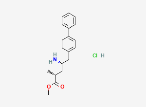 Two-dimensional chemical structure of (alphaR,gammaS)-gamma-Amino-alpha-methyl-[1,1'-biphenyl]-4-pentanoic Acid Methyl Ester Hydrochloride