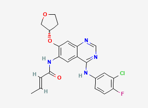 Two-dimensional chemical structure of (S,E)-N-(4-((3-Chloro-4-fluorophenyl)amino)-7-((tetrahydrofuran-3-yl)oxy)quinazolin-6-yl)but-2-enamide (Afatinib Impurity)