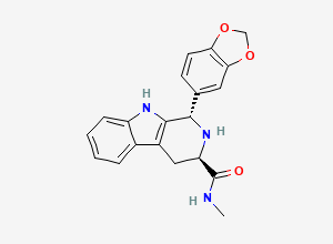 Two-dimensional chemical structure of (1S,3R)-1-(1,3-Benzodioxol-5-yl)-2,3,4,9-tetrahydro-N-methyl-1H-pyrido[3,4-b]indole-3-carboxamide