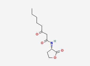 Two-dimensional chemical structure of N-(beta-Oxooctan-1-oyl)homoserine lactone