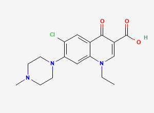 Two-dimensional chemical structure of Pefloxacin EP Impurity B/ Chlorinated Homologue of Pefloxacin (Free Base), CAS 70458-73-0