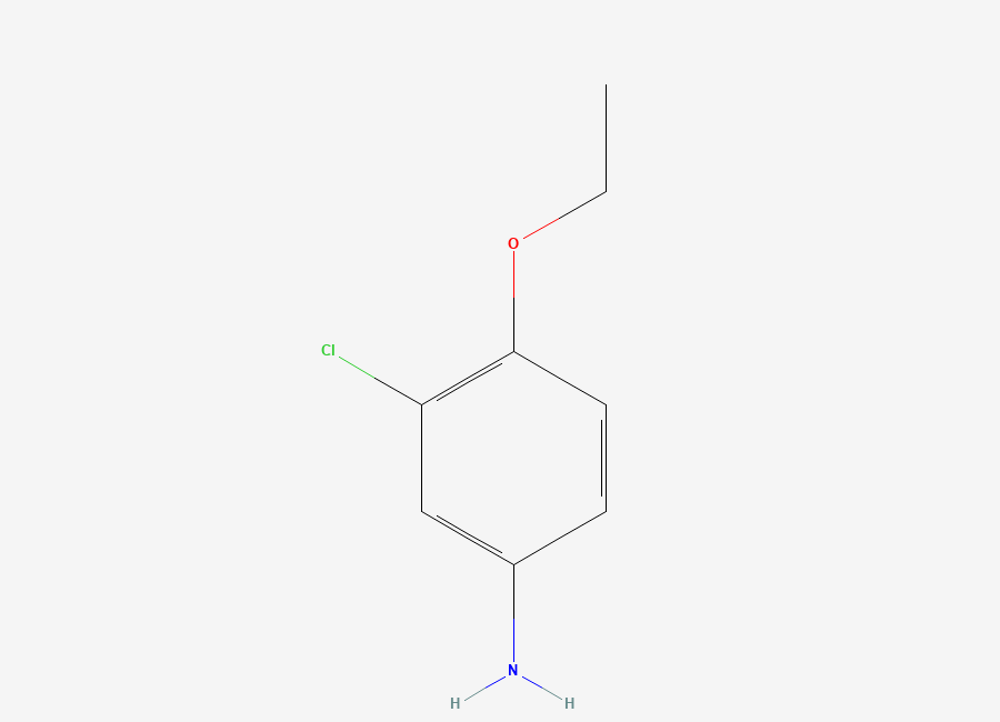 Two-dimensional chemical structure of 3-Chloro-4-ethoxyaniline