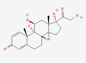 Two-dimensional chemical structure of 9-Fluoro Prednisolone, CAS 338-95-4