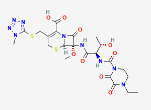 Two-dimensional chemical structure of Cefbuperazone, CAS 76610-84-9