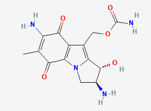 Two-dimensional chemical structure of Mitomycin Related Compound 1/ trans-1-Hydroxy-2,7-diamino Mitosene, CAS 99745-88-7