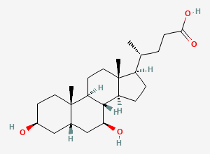 Two-dimensional chemical structure of Ursodeoxycholic Acid EP Impurity H, CAS 78919-26-3