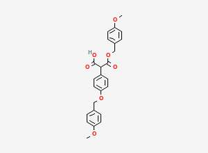 Two-dimensional chemical structure of 3-[(4-Methoxyphenyl)methoxy]-2-[4-[(4-methoxyphenyl)methoxy]phenyl]-3-oxopropanoic acid