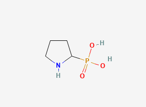 Two-dimensional chemical structure of 2-Pyrrolidinylphosphonic Acid, CAS 73858-59-0