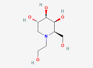 Two-dimensional chemical structure of (2R,3S,4R,5S)-1-(2-Hydroxyethyl)-2-(hydroxymethyl)piperidine-3,4,5-triol