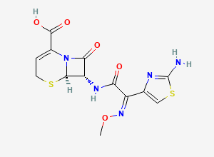 Two-dimensional chemical structure of (6R,7S)-7-((Z)-2-(2-aminothiazol-4-yl)-2-(methoxyimino)acetamido)-8-oxo-5-thia-1-azabicyclo[4.2.0]oct-2-ene-2-carboxylic acid