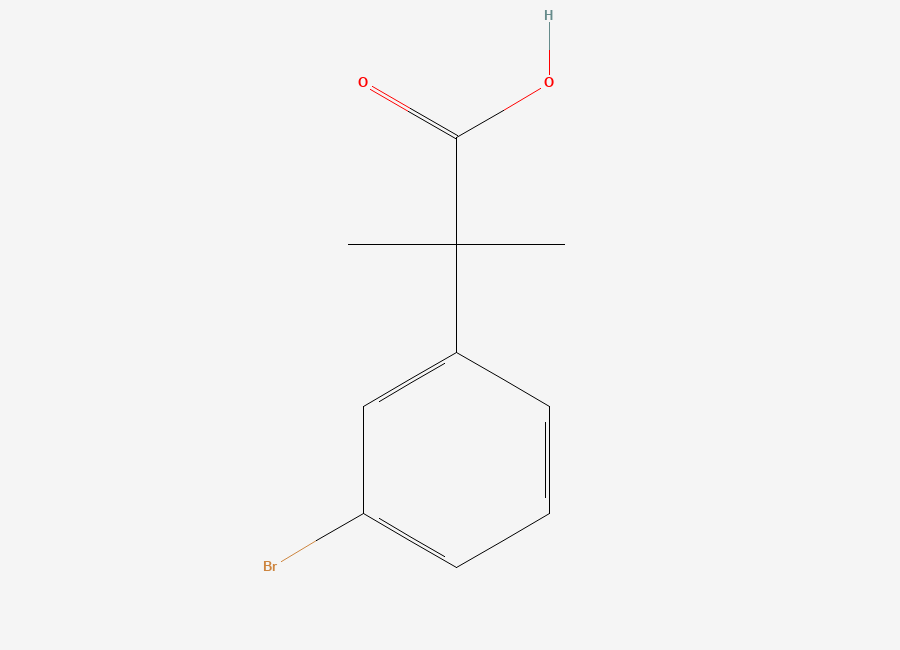 Two-dimensional chemical structure of 2-(3-Bromophenyl)-2-methylpropanoic acid
