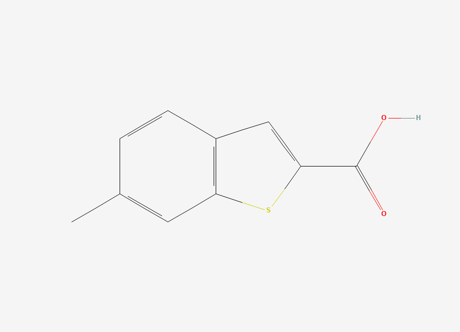 Two-dimensional chemical structure of 6-Methyl-1-benzothiophene-2-carboxylic acid