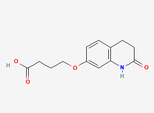 Two-dimensional chemical structure of Aripiprazole Butanoic Acid Impurity /Aripiprazole Acid Analog, CAS 58899-27-7