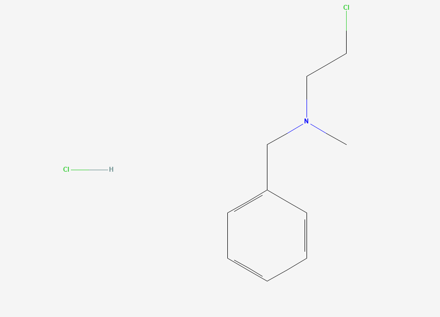 Two-dimensional chemical structure of N-(2-Chloroethyl)-N-methylbenzylamine hydrochloride
