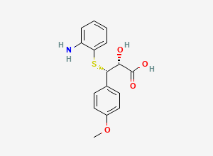 Two-dimensional chemical structure of dl-threo-2-Hydroxy-3-(2-aminophenylthio)-3-(4-methoxyphenyl)propionic acid