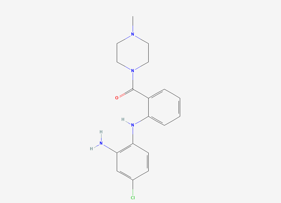 Two-dimensional chemical structure of Clozapine EP Impurity D/ Clozapine BP Impurity D/ Clozapine Benzoyl Methylpiperazine Analog, CAS 65514-71-8