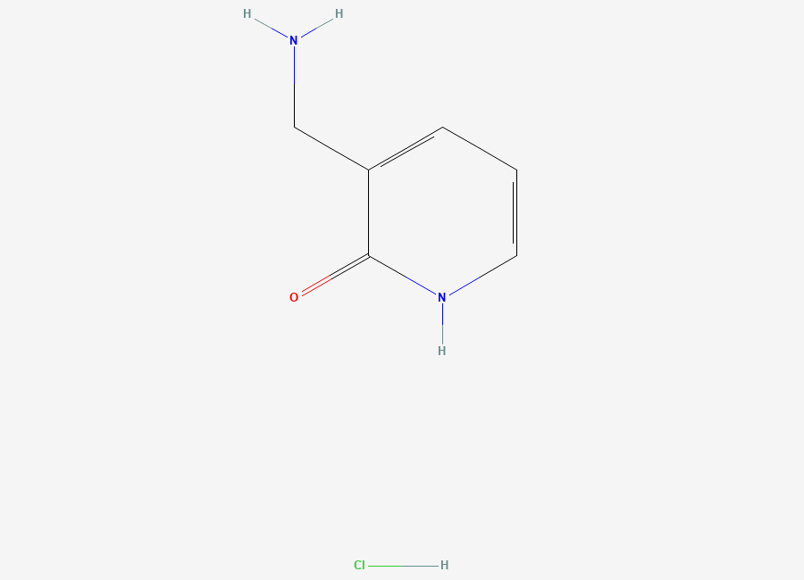 Two-dimensional chemical structure of 3-(Aminomethyl)-1,2-dihydropyridin-2-one hydrochloride