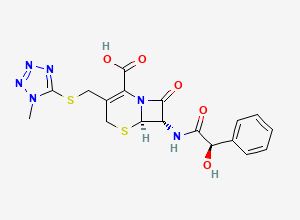 Two-dimensional chemical structure of (7S)-Cefamandole Impurity 18