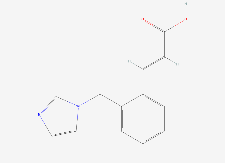 Two-dimensional chemical structure of 3-(2-Imidazol-1-ylmethyl-phenyl)-acrylic acid; hydrochloride