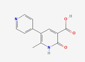 Two-dimensional chemical structure of 5-Decyano 5-Carboxymilrinone, CAS 80047-38-7