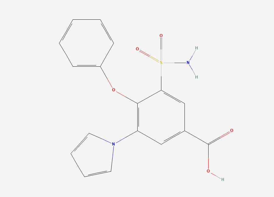 Two-dimensional chemical structure of Piretanide EP Impurity A, CAS 67641-46-7