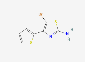 Two-dimensional chemical structure of 5-Bromo-4-(thiophen-2-yl)thiazol-2-amine, CAS 81216-84-4