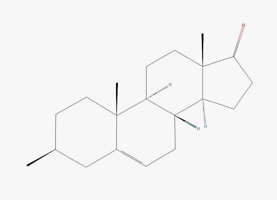 Two-dimensional chemical structure of 3-Methylandrost-5-en-17-one, CAS 90468-14-7
