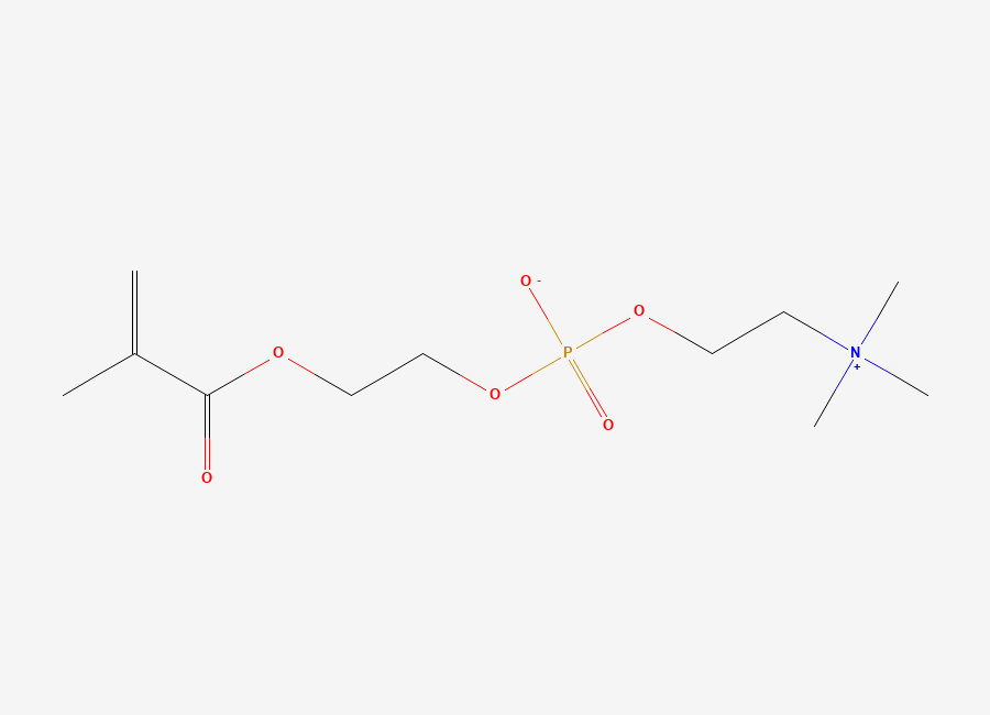 Two-dimensional chemical structure of 2-Methacryloyloxyethyl phosphorylcholine