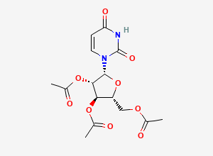 Two-dimensional chemical structure of (2R,3R,4S,5R)-2-(Acetoxymethyl)-5-(2,4-dioxo-3,4-dihydropyrimidin-1(2H)-yl)tetrahydrofuran-3,4-diyl diacetate