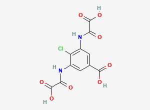 Two-dimensional chemical structure of 2,2'-((5-carboxy-2-chloro-1,3-phenylene)bis(azanediyl))bis(2-oxoacetic acid), CAS 53882-26-1