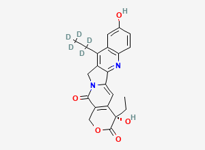 Two-dimensional chemical structure of 7-Ethyl-10-Hydroxy Camptothecin-D5