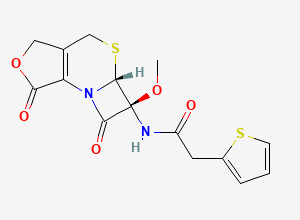 Two-dimensional chemical structure of Cefoxitin EP Impurity J /Cefoxitin Lactone, CAS 1422023-33-3