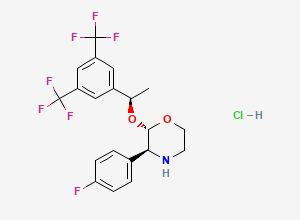 Two-dimensional chemical structure of Fosaprepitant Morpholine Hydrochloride
