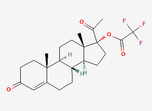 Two-dimensional chemical structure of 17-Hydroxyprogesterone Trifluoroacetate, CAS 560-10-1