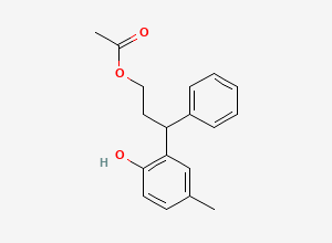 Two-dimensional chemical structure of Tolterodine Diol Acetate Impurity, CAS 2514856-06-3