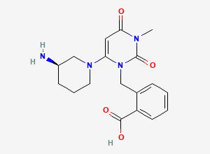 Two-dimensional chemical structure of Alogliptin Related Compound 16/ Alogliptin carboxylic Acid Impurity, CAS 2748587-69-9