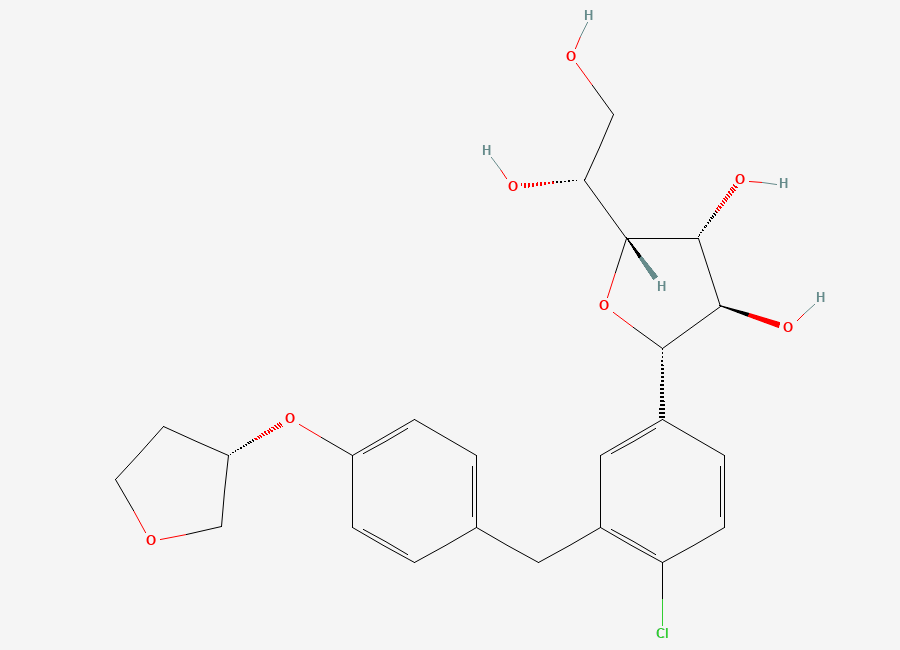 Two-dimensional chemical structure of Empagliflozin S-Furanose, CAS 1620758-32-8