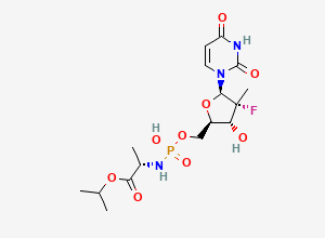 Two-dimensional chemical structure of O-Desphenyl Sofosbuvir, CAS 1233335-82-4