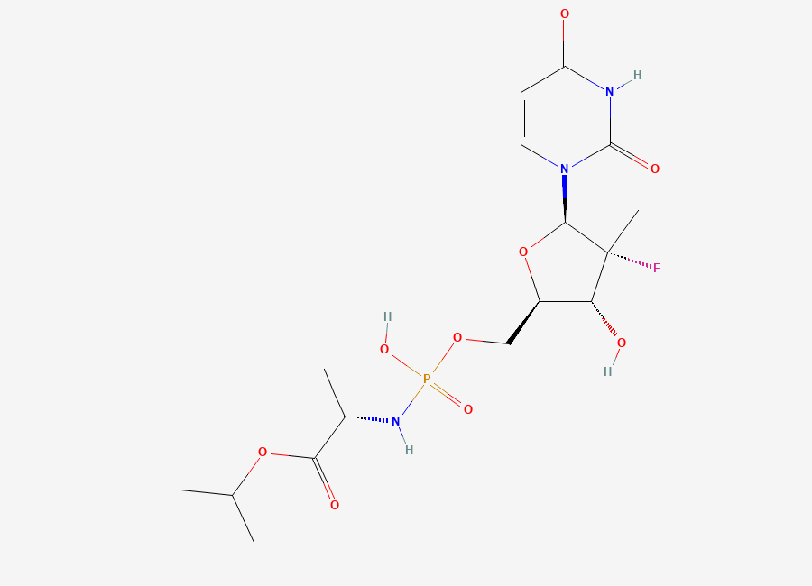 Two-dimensional chemical structure of O-Desphenyl Sofosbuvir, CAS 1233335-82-4