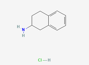 Two-dimensional chemical structure of 2-Aminotetralin hydrochloride, (+-)-