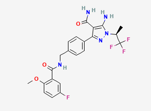 Two-dimensional chemical structure of Pirtobrutinib, CAS 2101700-15-4