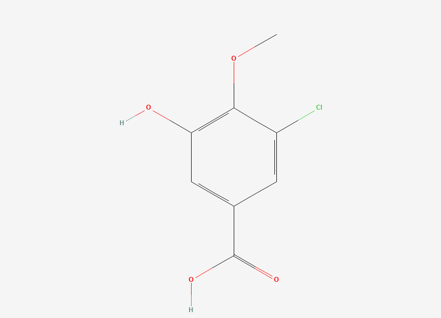Two-dimensional chemical structure of 3-Chloro-5-hydroxy-4-methoxybenzoic acid