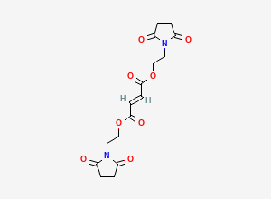 Two-dimensional chemical structure of Bis[2-(2,5-dioxopyrrolidin-1-yl)ethyl] (2E)-but-2-enedioate, CAS 2101811-40-7