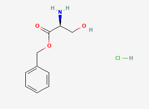 Two-dimensional chemical structure of Benzyl L-serinate--hydrogen chloride (1/1)