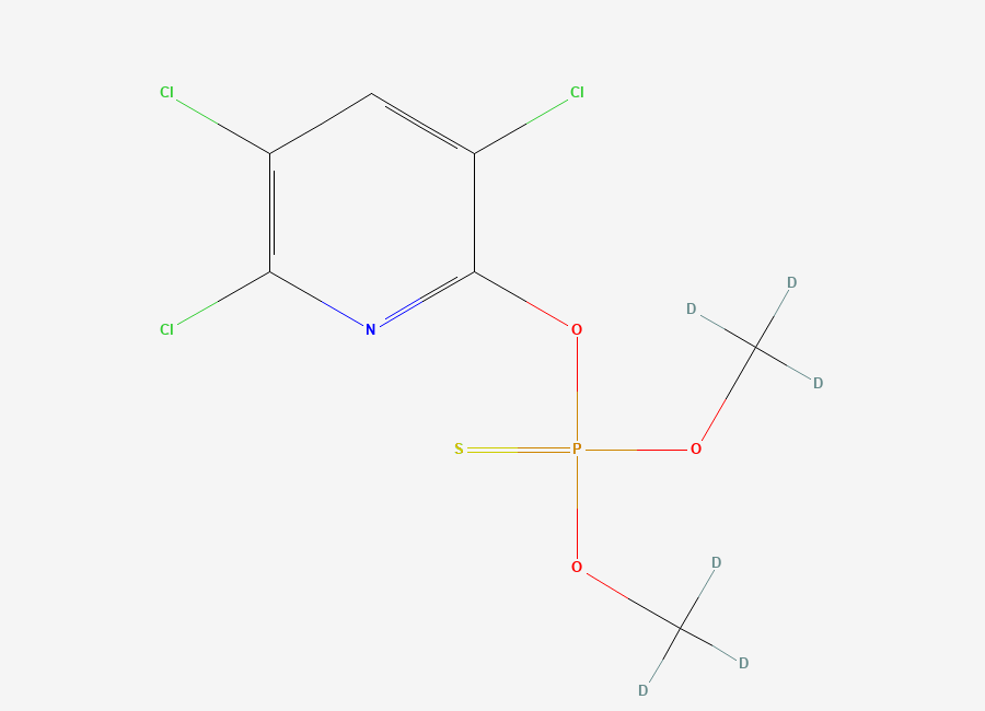 Two-dimensional chemical structure of Chlorpyriphos-methyl-D6, CAS 2083629-84-7