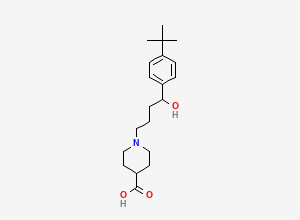 Two-dimensional chemical structure of 1-(4-(4-(tert-Butyl)phenyl)-4-hydroxybutyl)piperidine-4-carboxylic Acid