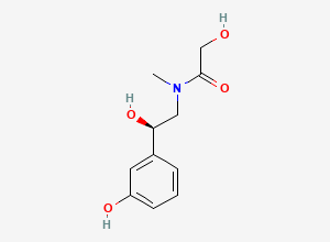 Two-dimensional chemical structure of 2-Hydroxy-N-[(2R)-2-hydroxy-2-(3-hydroxyphenyl)ethyl]-N-methylacetamide, CAS 2380769-62-8
