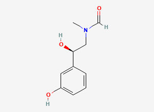 Two-dimensional chemical structure of N-[(2R)-2-hydroxy-2-(3-hydroxyphenyl)ethyl]-N-methylformamide