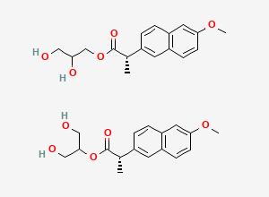 Two-dimensional chemical structure of Naproxen 1,2,3-Propanetriol Esters (Mixture of Regio- and Stereoisomers)